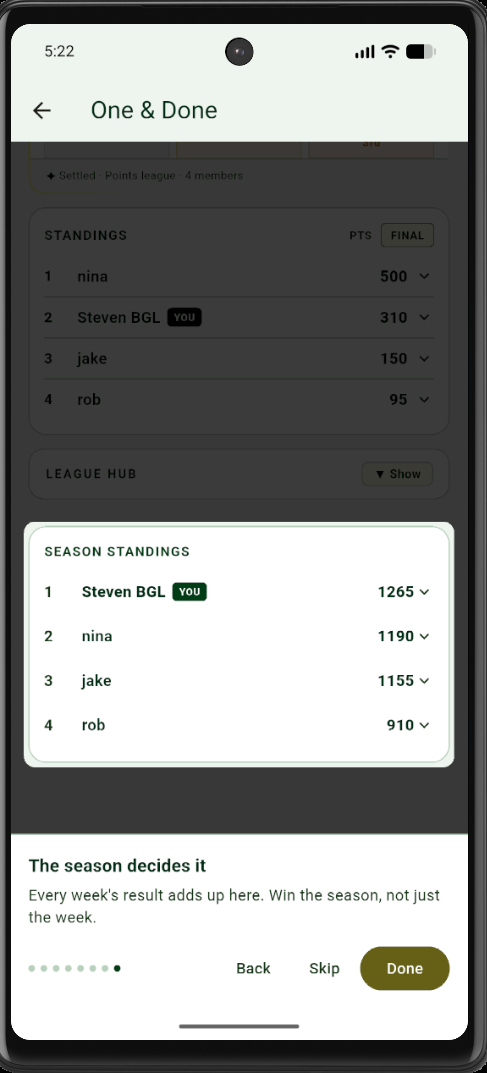 EVERY WEEK BUILDS THE SEASON. 2