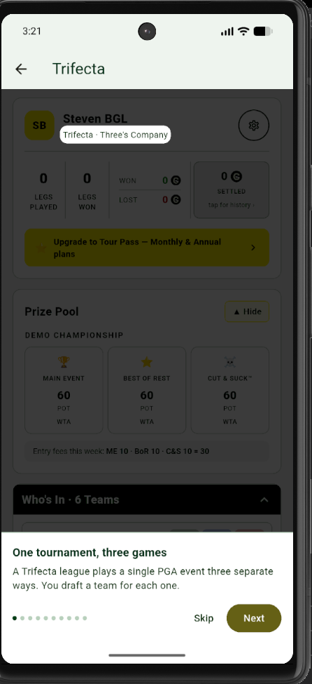 ONE TOURNAMENT. THREE GAMES. 1