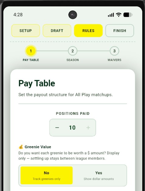 All Play Pay Table