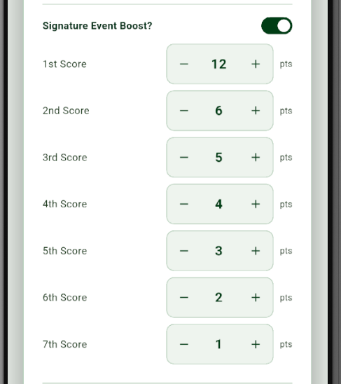 BGL Signature Event boost settings