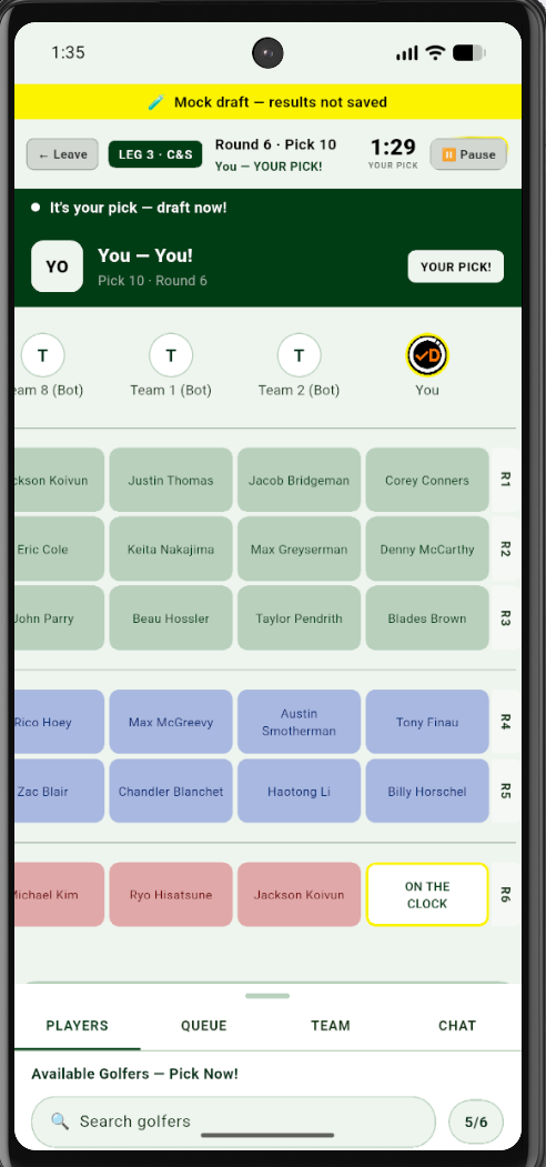 Cut and Suck live mock draft